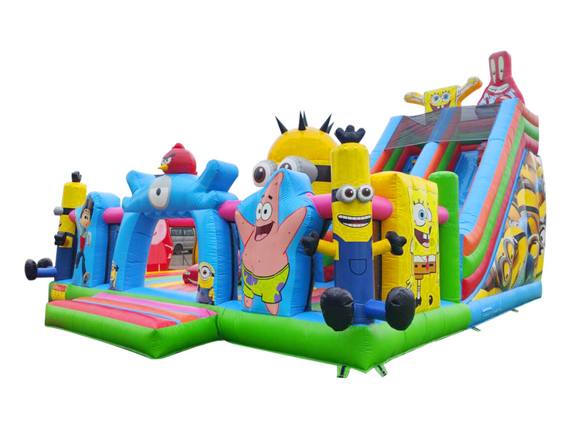 inflatable water slide and bounce house