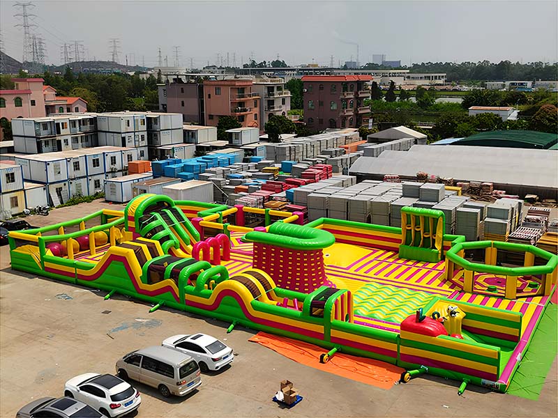 large colorful inflatable theme park