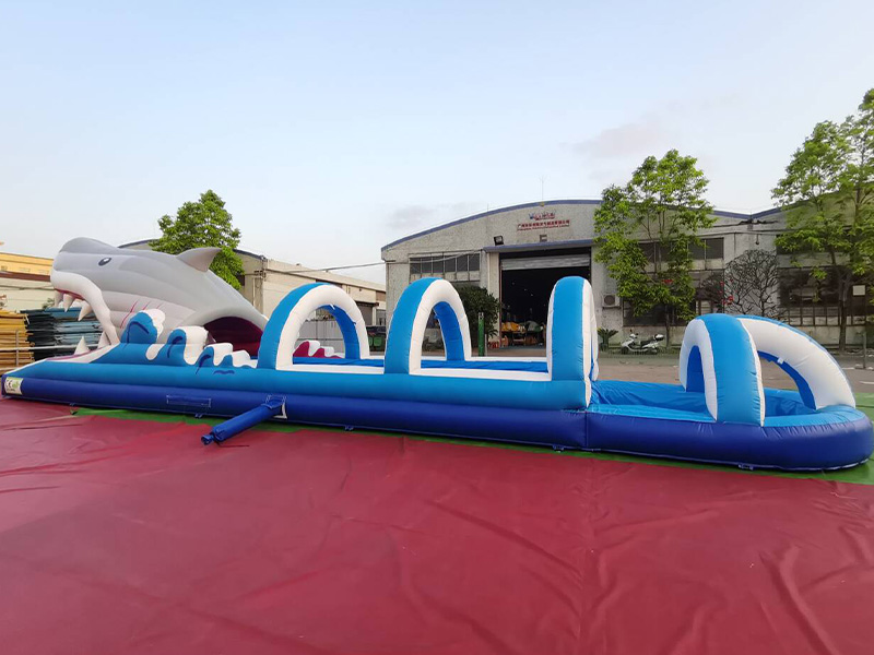 single inflatable slip and slide