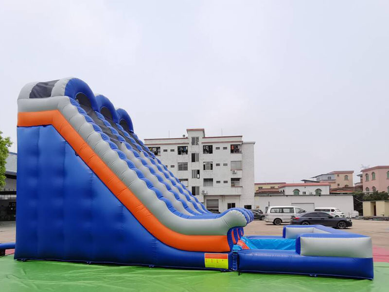 blow up water slide with pool
