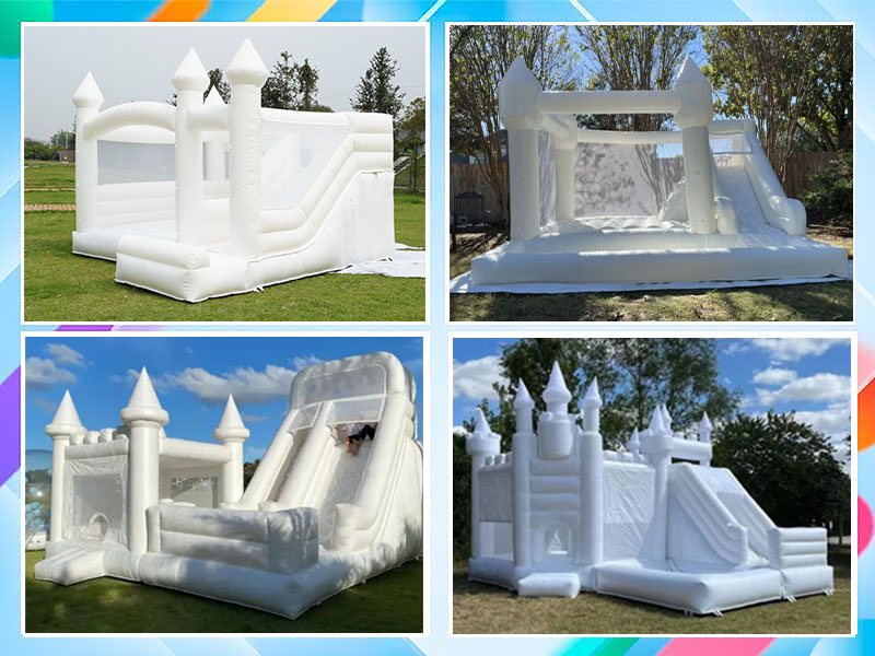 outdoor ready white bounce castle