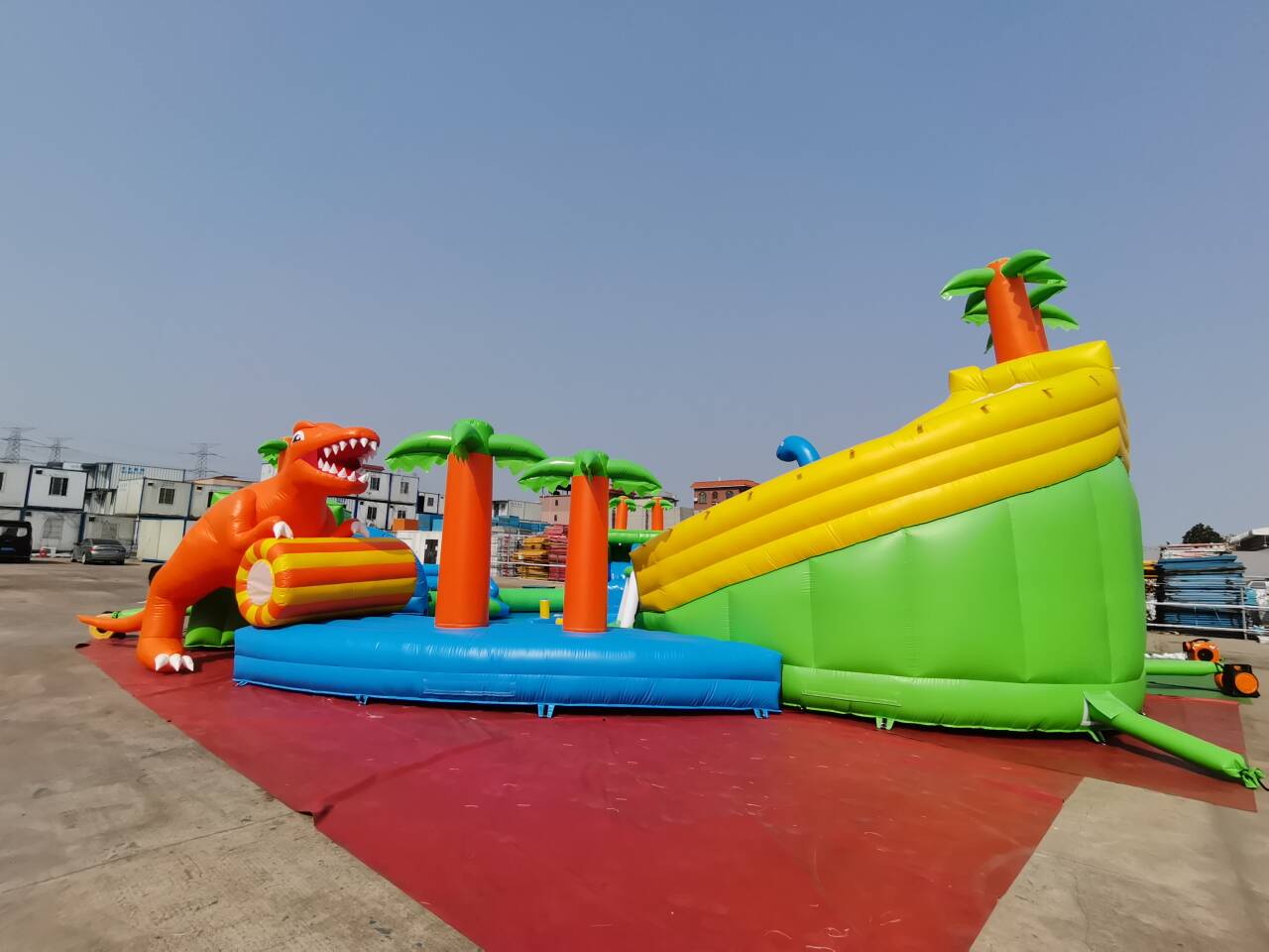 large inflatable water park